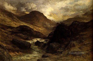 Gustave Dore Painting - Gorge In The Mountains landscape Gustave Dore